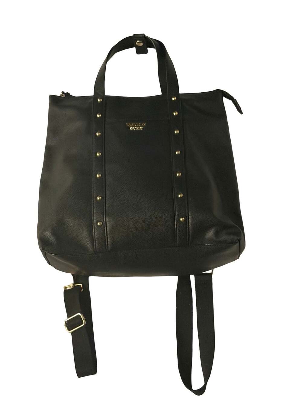 Victoria's Secret Black Faux Leather Convertible Tote Backpack